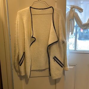 Furry White Open Cardigan/Shacket